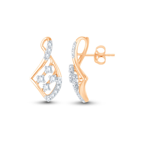 Diamond Petal Drops Studs - 18K Jewellery