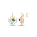 Emerald Halo Diamond Studs - 18K Jewellery