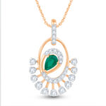 Emerald Halo Diamond Pendant - 18K Jewellery