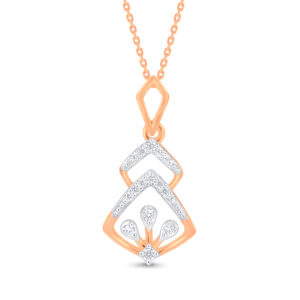 Crown-Drop Elegance Diamond Pendant - 18K Jewellery