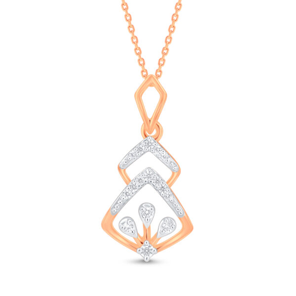 Crown-Drop Elegance Diamond Pendant - 18K Jewellery