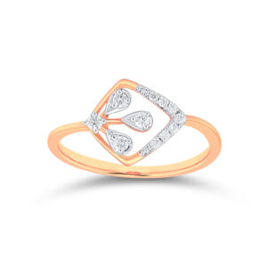 Crown-Drop Elegance Diamond Ring - 18K Jewellery