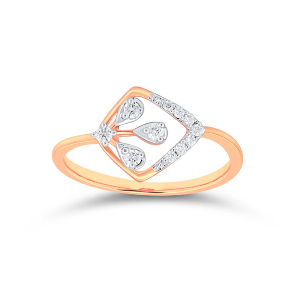 Crown-Drop Elegance Diamond Ring - 18K Jewellery