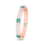 Emerald Blossom Diamond Bangle - 18K Jewellery