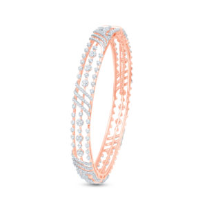 Glittering Wave Diamond Bangle - 18K Jewellery
