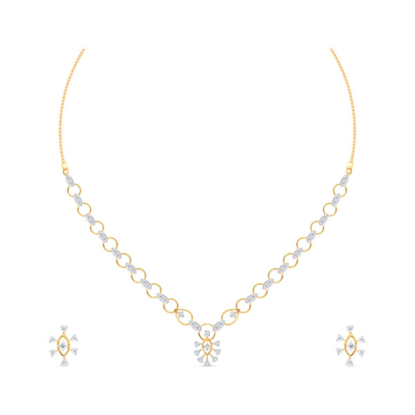 Elegant Floral Diamond Set - 18K Jewellery