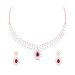 Royal Ruby Drop Diamond Set - 18K Jewellery