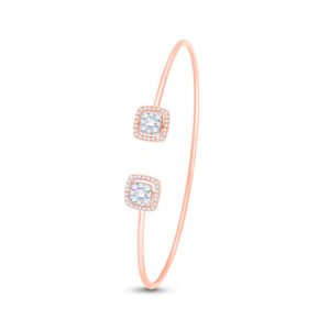 Square Halo Diamond Bracelet - 18K Jewellery