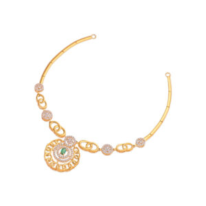 Floral Sparkle Gold Necklace - 22K Jewellery