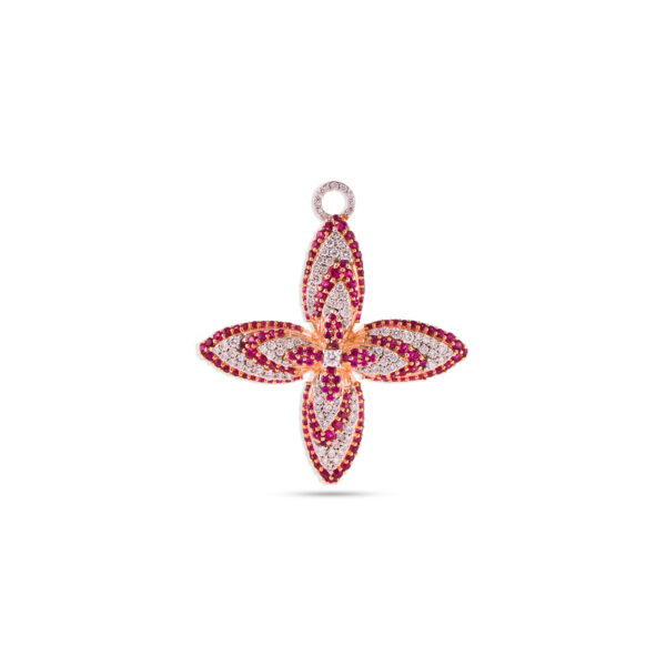 Rosy Petal Bloom Diamond Pendant - 18K Jewellery