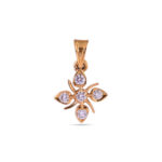 Petal Cross Diamond Pendant - 22K Jewellery