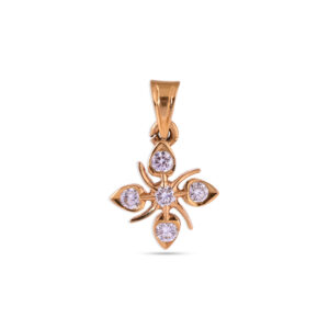 Petal Cross Diamond Pendant - 22K Jewellery