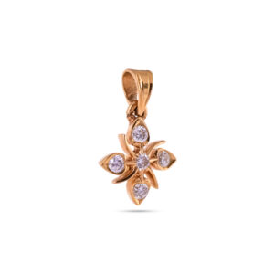 Petal Cross Diamond Pendant - 22K Jewellery