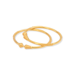 Twin Knot Gold Bangle - 22K Jewellery