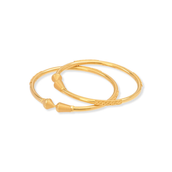 Twin Knot Gold Bangle - 22K Jewellery