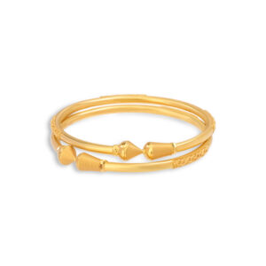 Twin Knot Gold Bangle - 22K Jewellery