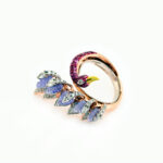 Majestic Peacock Diamond Ring - 14K Jewellery