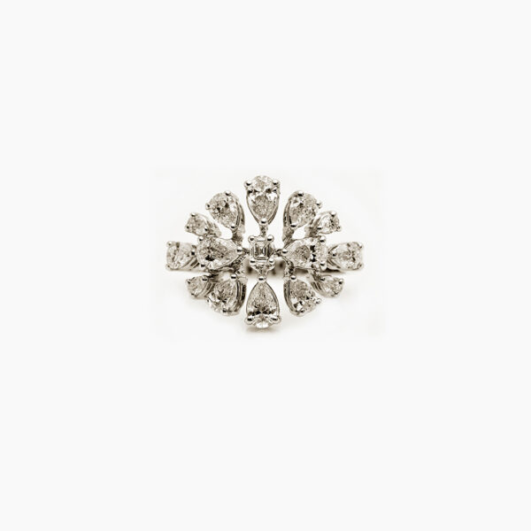 Crystal Snowflake Diamond Ring - 18K Jewellery