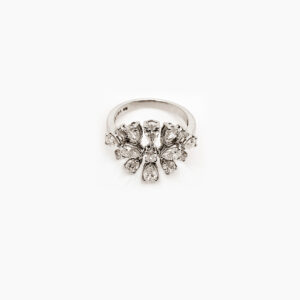 Crystal Snowflake Diamond Ring - 18K Jewellery