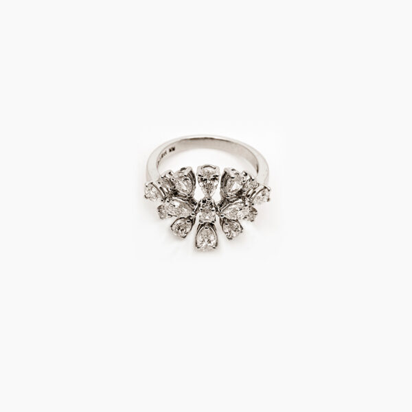 Crystal Snowflake Diamond Ring - 18K Jewellery