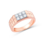 Grooved Band Men's Diamond Ring - 18K Jewellery