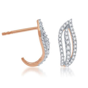 Leaflet Diamond Studs - 18K Jewellery