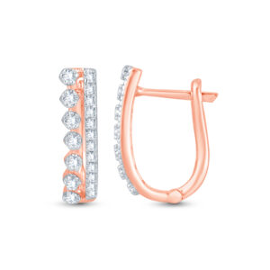 Sparkling Hoop Elegance Diamond Earrings- 18K Jewellery