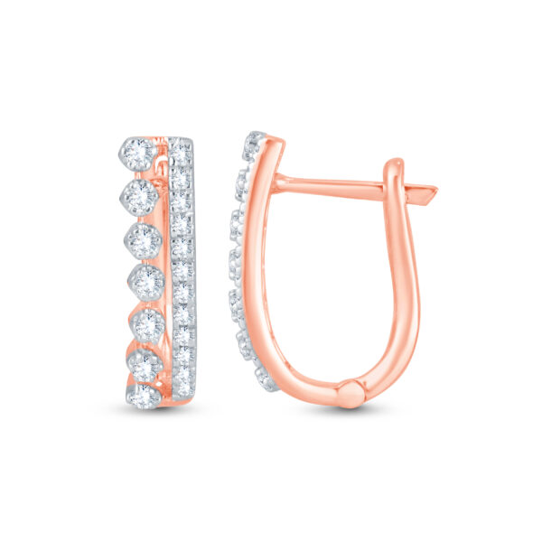 Sparkling Hoop Elegance Diamond Earrings- 18K Jewellery