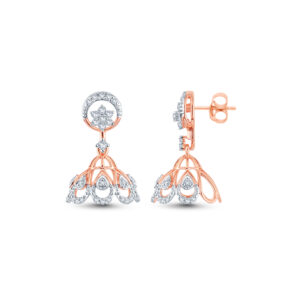 Rose Gold Diamond Jhumkas - 18K Jewellery
