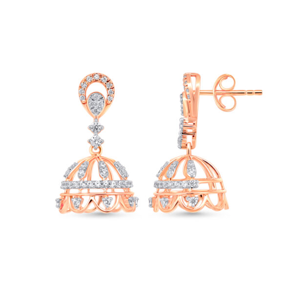 Glimmering Bells Diamond Jhumkas - 18K Jewellery
