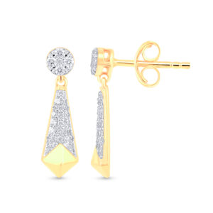 Glimmering Triangle Diamond Earrings- 18K Jewellery
