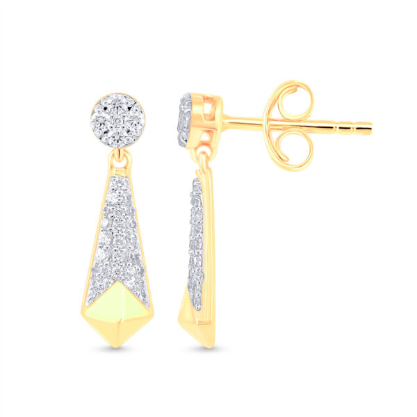 Glimmering Triangle Diamond Earrings- 18K Jewellery