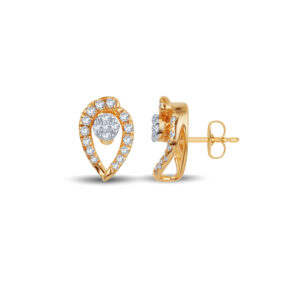 Golden Teardrop Sparkle Diamond Pendant Set - 18K Jewellery