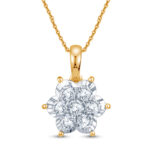 Floral Frost Sparkle Diamond Pendant Set - 18K Jewellery