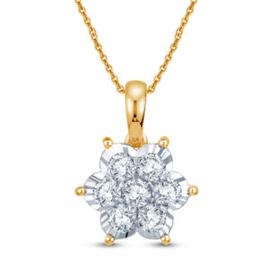 Floral Frost Sparkle Diamond Pendant Set - 18K Jewellery