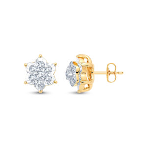 Floral Frost Sparkle Diamond Pendant Set - 18K Jewellery