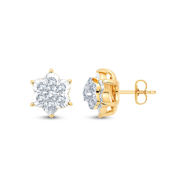 Floral Frost Sparkle Diamond Pendant Set - 18K Jewellery
