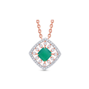 Verdant Glimmer Diamond Pendant - 18K Jewellery