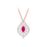 Velvet Crimson Diamond Pendant Set - 18K Jewellery