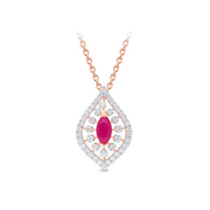 Velvet Crimson Diamond Pendant Set - 18K Jewellery