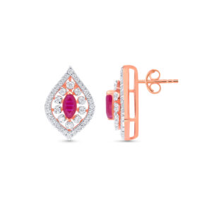 Velvet Crimson Diamond Pendant Set - 18K Jewellery