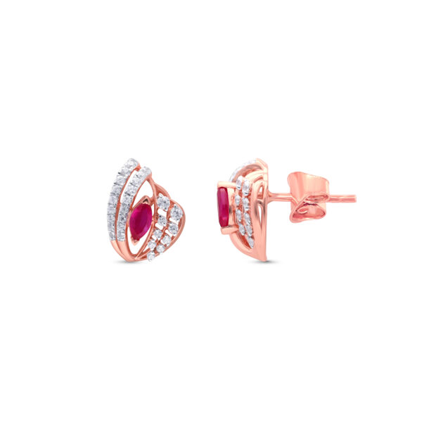 Crimson Ripple Diamond Pendant Set - 18K Jewellery