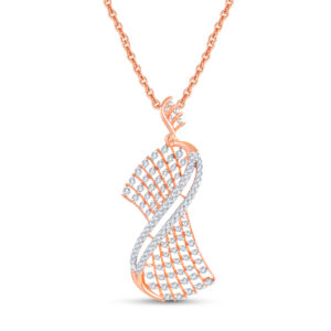 Twisted Sparkle Diamond Pendant Set - 18K Jewellery