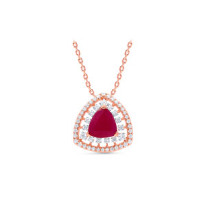 Crimson Mesh Diamond Pendant Set - 18K Jewellery