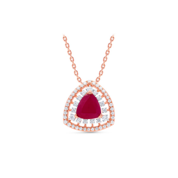 Crimson Mesh Diamond Pendant Set - 18K Jewellery