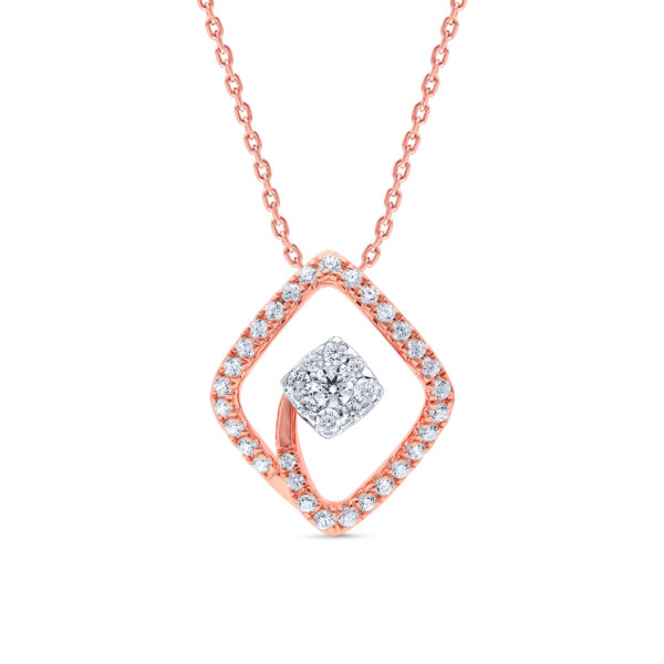 Radiant Aura Diamond Pendant Set - 18K Jewellery