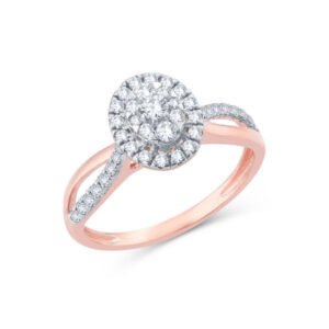 Rose Sparkle Diamond Ring - 18K Jewellery