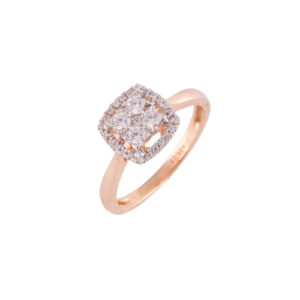 Sparkling Cushion Halo Diamond Ring - 18K Jewellery