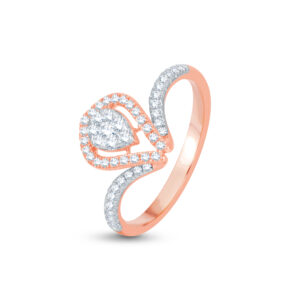 Sparkling Teardrop Diamond Ring - 18K Jewellery