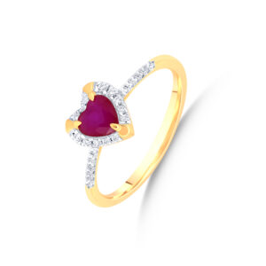Crimson Heart Diamond Ring - 18K Jewellery